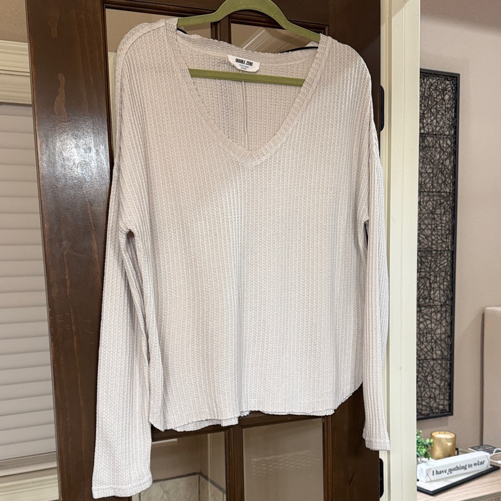 Double Zero V-Neck Waffle Knit Sweater